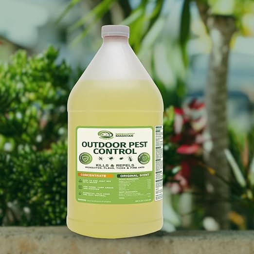 Mosquito Magician Liquid Concentrate, Kills Mosquitoes, Fleas & Fire Ants Yard Spray Treatment, Pet Safe, Use with Sprayers, Foggers & Misting Systems, Outdoor Mosquito Repellent, 1 Gallon - Original