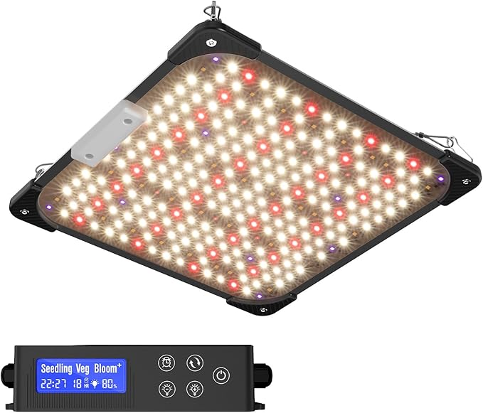 Grow Lights for Indoor Plants, Really Full Spectrum LED Grow Light-Built in UV395nm, with Samsung LM218B+ Diodes (272 Pcs),Hd Digital, 4 Modes(Seed Starting, Veg, Bloom, Bloom+), 24H Timing