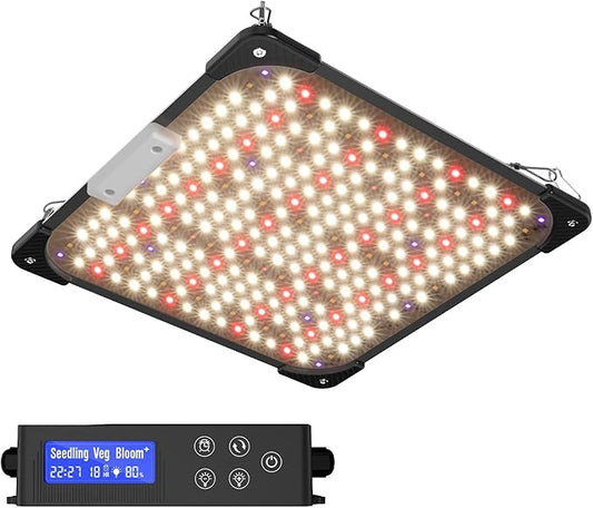Grow Lights for Indoor Plants, Really Full Spectrum LED Grow Light-Built in UV395nm, with Samsung LM218B+ Diodes (272 Pcs),Hd Digital, 4 Modes(Seed Starting, Veg, Bloom, Bloom+), 24H Timing