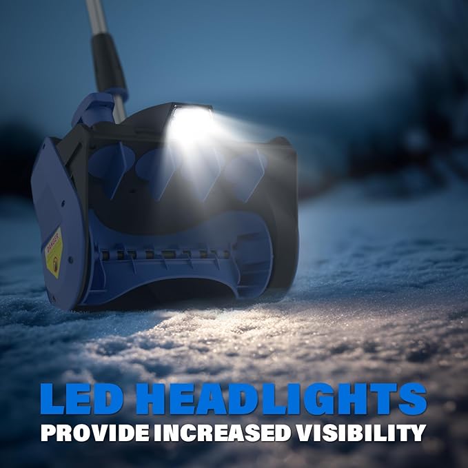 Cordless Snow Shovel, 20V 12-Inch Electric Snow Blower, Electric Snow Shovel with Directional Plate and LED Light, Snow Blowers for Driveways, Sidewalks(1x4.0Ah Battery, Charger and Cover Included)