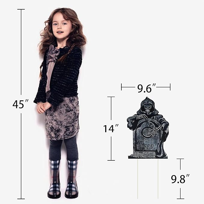 Halloween Tombstone Decorations Gravestone Decor for Graveyard Headstone Yard Signs Outdoor Lawn Yard Garden Decorations Halloween Yard Stakes - 3PCS
