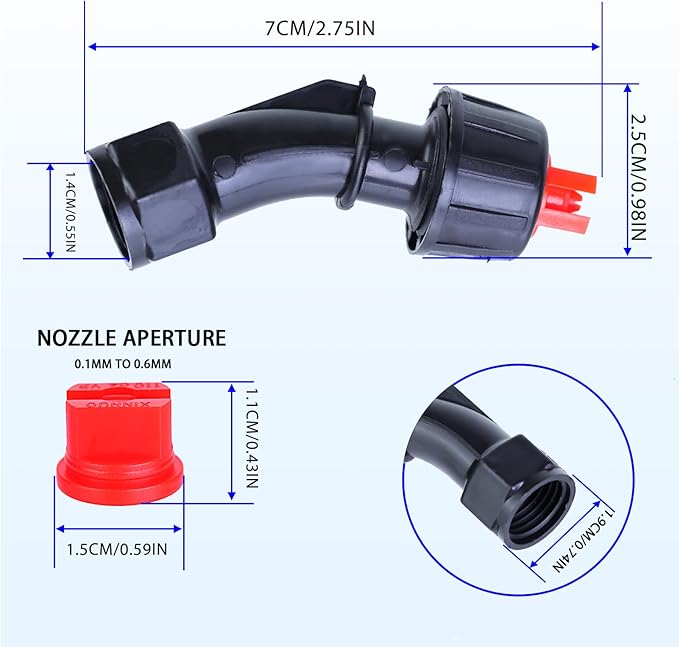 110°Flat Fan Spray Nozzles, 7PCS 0.1–0.6mm Sprayer Nozzle Tips, for the Replacement Boom Pump Sprayer Knapsack, Garden & Agricultural Tank Spraying Equipment