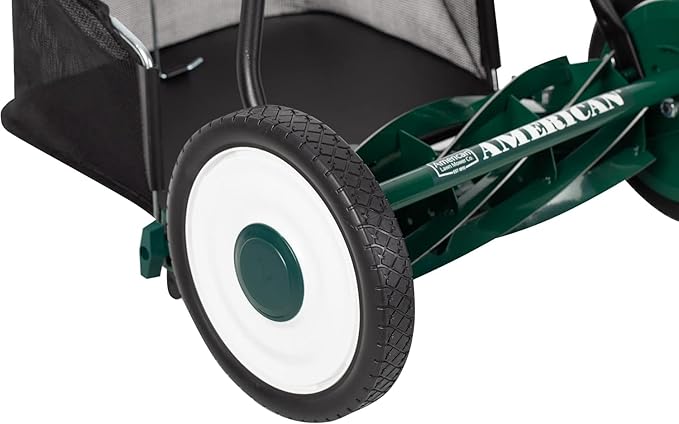 American Lawn Mower Company 1725-16GC 16-inch 7-Blade Reel Mower with Grass Catcher, Specialty Grass Mower, Green