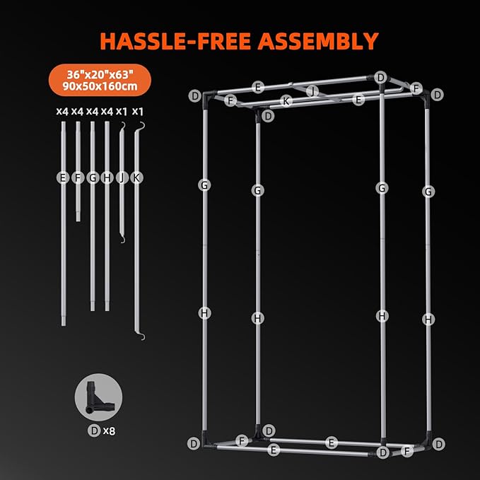 Spider Farmer 3x2 Grow Tent Pro-Grade, 36"x20"x63", with Observation Window and Floor Tray, 1680D Thicken Mylar Canvas for Indoor Hydroponic Growing for SF1000, SE1500, G1500