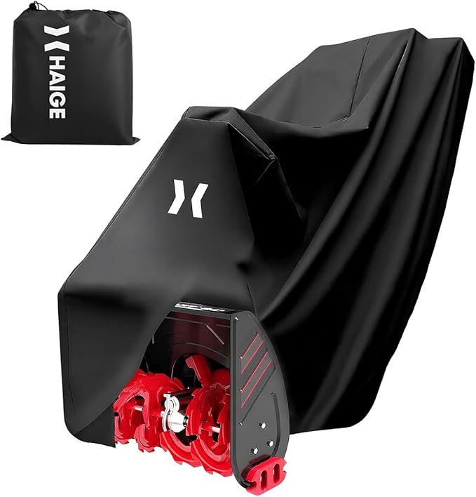 HAIGE Snow Blower Cover, Heavy-Duty 600D Waterproof Outdoor Snow Thrower Protection for 1-Stage/2-Stage Machines