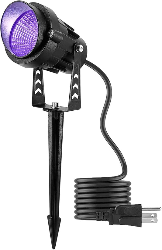 Black Lights Spot Lights,12W Outdoor Black Lights IP65 Waterproof Landscape SpotLights for Garden Parties Entertainment Houses（1 Pack