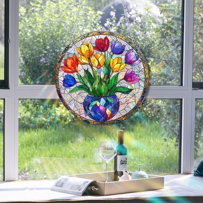 Sun Catchers Indoor Window, Acrylic Rainbow Suncatcher Window Hanging Decoration for Living Room Bedroom Summer Home Balcony Ornaments Decoration