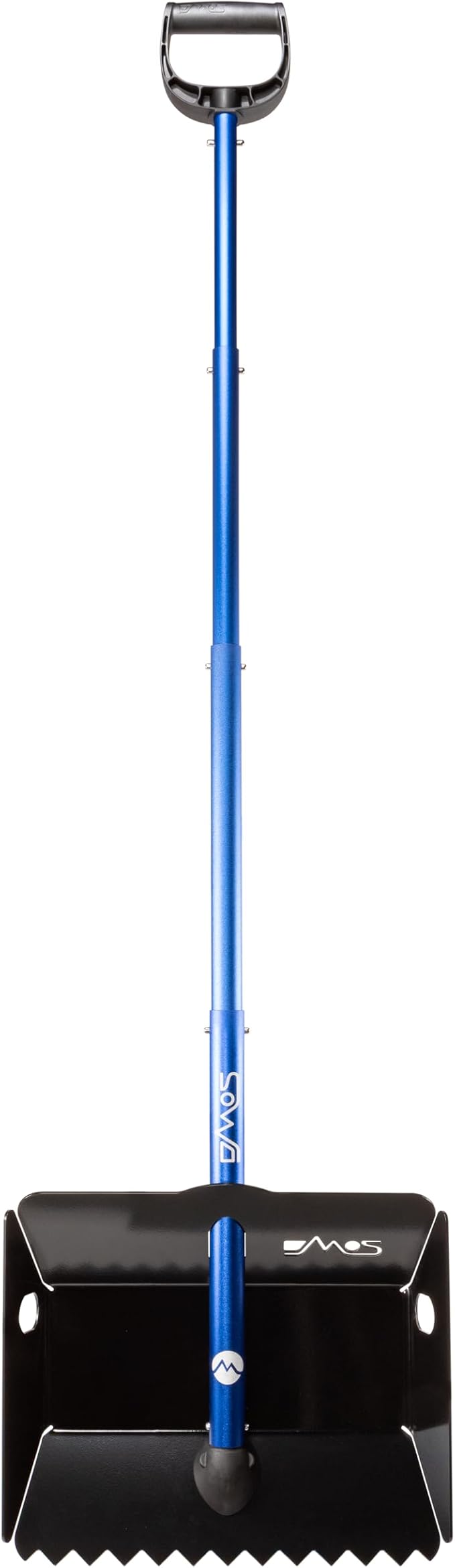 DMOS Stealth Shovel - Lightweight, Heavy-Duty Aluminum Sand & Snow Shovel with Extendable & Collapsible Handle for Camping, Overlanding, Survival, & Off-Road Use - Black/Blue - X-Large
