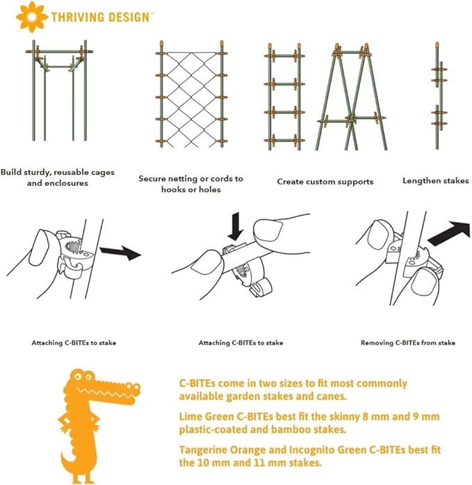 Plant Support Clips for Trellis, Garden Stakes, Wire Fence, Climbing Plants, Indoor Gardening, Hydroponics Systems, and Vines | Durable Gardening Clips (Incognito Green - 100 Pack)