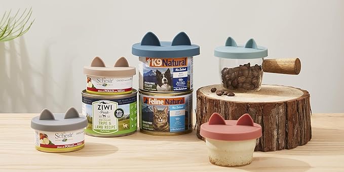 OHMO 2 Pack Dog Food Can Lids, (3, 12, 14oz etc.) Universal Size BPA Free Silicone Covers for Cat and Pet Food, Camo Green