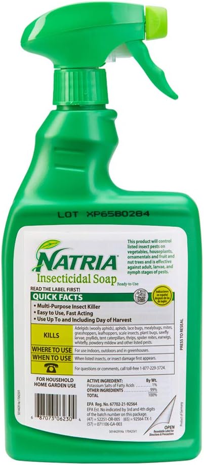 Natria Insecticidal Soap, Ready-to-Use Garden Bug Treatment, Insect Killer for Indoor and Outdoor Plants, 24 Ounce