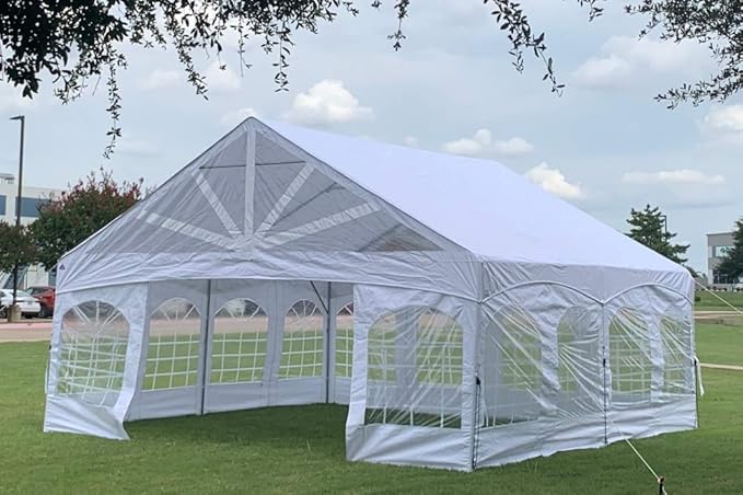 DELTA 20'x20' PVC Marquee Tents for Parties, Large Party Tent, Outdoor Wedding Tent, Heavy Duty Fire Retardant Waterproof Canopy, Carpas para Fiestas,Outdoor Event + 4 Storage Bags