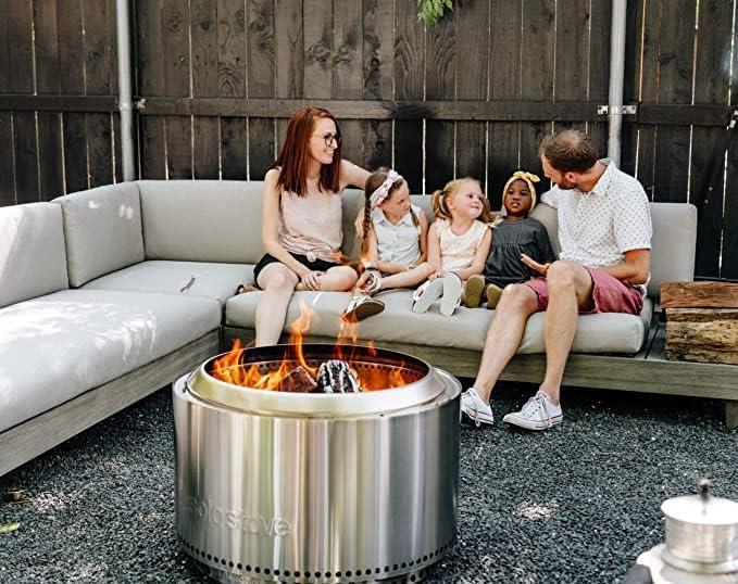 Solo Stove Yukon 2.0, 27 Inch Smokeless Fire Pit with Removable Ash Pan - Wood Burning Portable Stainless Steel Outdoor Fireplace, Stainless Steel, Ideal for 6 or More People, 38 lbs