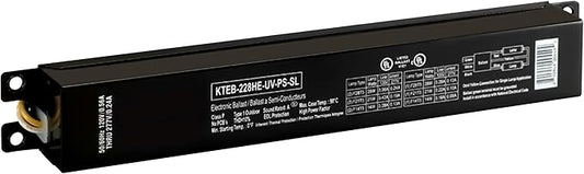 OHLECTRIC Replacement for Keystone KTEB-228HE-UV-PS-SL 2 Lamp T5 Electronic Fluorescent Ballast - Multi-Voltage 120-277V with Program Start - High Power Factor | UL Listed