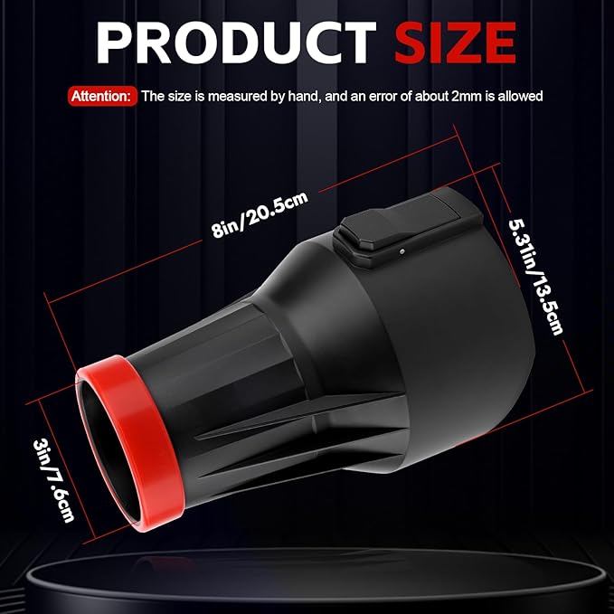 Car Drying Nozzle for Milwaukee M18 Fuel Leaf Blowers 3017-20,Short Nozzle Attachment Compatible with Milwaukee Blower, Durable Compact Design for Car Detailing & Snow Removal