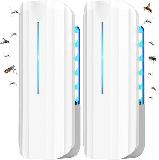Fruit Fly Traps for Indoors, 2 Devices with 20 Refills Indoor Fly Trap for Home, Flying Insect Trap, Moth Gnat Traps for House Indoor Plug in Mosquito Bug Zapper with 9w Blue & UV Light