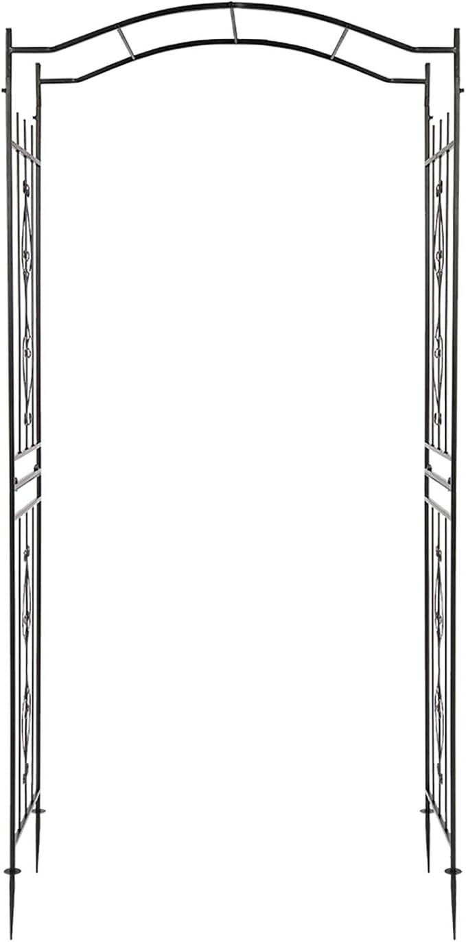 VINGLI Garden Arbor, Arch for Wedding Ceremony Party, Christmas Garden Decor Steel Garden Trellis for Plant Climbing, Pergola for Garden, Backyard, Lawn (Bridge Top)