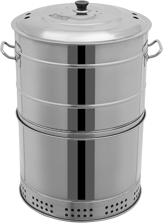 Portable Charcoal Grill, 360° Stainless Steel BBQ Barrel with Handle, Large BBQ Charcoal Grill Outdoor BBQ Grill for Picnic, Camping, Backyard Patio Cooking