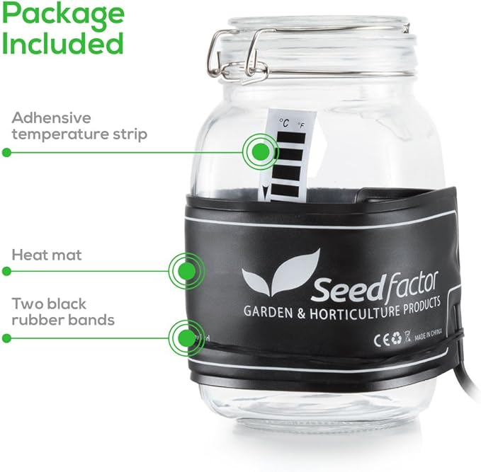 MET Certified Seedling Heat Mat, Seedfactor Waterproof Durable Germination Station Heat Mat, Warm Hydroponic Heating Pad for Indoor Home Gardening Seed Starter(3.5" X 21")