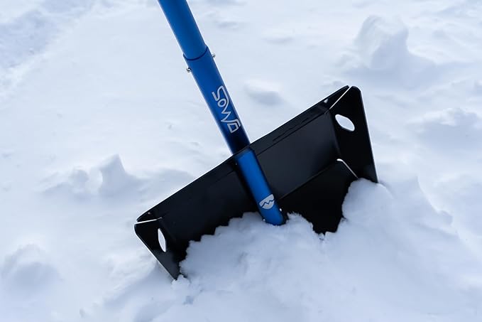 DMOS Stealth Shovel - Lightweight, Heavy-Duty Aluminum Sand & Snow Shovel with Extendable & Collapsible Handle for Camping, Overlanding, Survival, & Off-Road Use - Black/Blue - X-Large