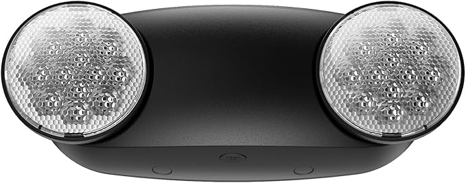 1 Packs Led Black Emergency Lights with Battery Backup Two-Adjustable?Bug Eye -UL 924?Certified Emergency Exit Signs-120-277VAC/Commercial Emergency Lights Fixtures/Indoor Exit Lights.