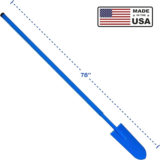 Sharpshooter Spade Shovel 78 Inch Drain Spade Trenching Shovel - Weighted Long Handle Sharp Shooter with Hardened Chromoly 15 Inch Head