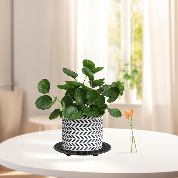 QTLCOHD 6 Pcs 12 Inch Pot Elevators for Plants, Black Plant Level Pot Elevator Plastic Plant Stand for Indoor Outdoor Garden Flower Pot, Plant Riser for Patio & Deck Floor Protector