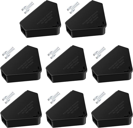 Mouse Bait Station Outdoor Indoor with Keys, 8 Pack Reusable Rat Bait Stations, Mice Stations, Keep Children and Pets Safe, Bait Station Box for Kitchen Garage Patio