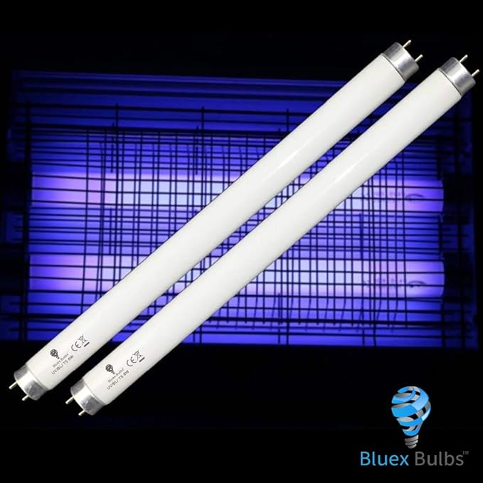 Bluex Bulbs 2 Pack Bug Zapper Replacement Lamp Bulb Light Tube 10W for 20W Electronic Bug Zapper T8 Fluorescent Light Tube Replacement Bulb for Bug Zapper