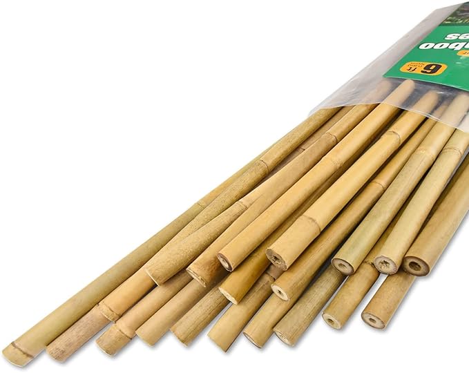 20pcs 5/8" D Thicker Heavy Duty Bamboo Stakes, 6FT Plant Stakes, Natural Garden Stakes for Tomato, Bean, Flowers,Trees Potted and Climbing Plant Support