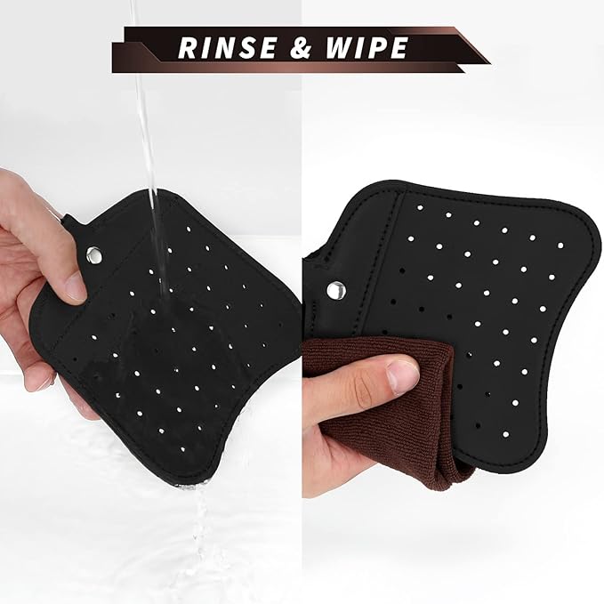 Foxany Leather Fly Swatter, Telescopic Heavy Duty Fly Swatters, Flexible Manual Flyswatters Set, Extendable Swatter with Stainless Steel Long Handle for Indoor Outdoor