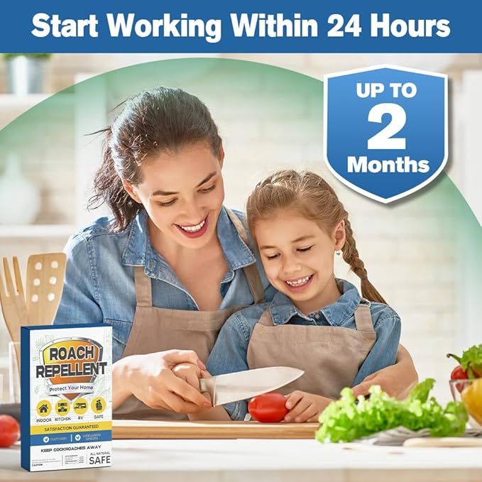 Roach Repellent, Cockroach Repellent Indoor Home, Roaches Deterrent, Keep Roaches Away, Pet Safe Roach Repeller Outdoor, Get Rid of Roaches-8P