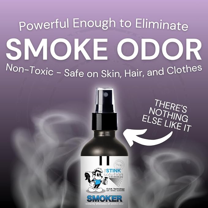 Smoke Odor Eliminator Spray for Home, Car, Clothes, Hands, Hair, Wall & More Completely Neutralizes All Types of Smoke Odor Best Smoke Smell Remover Bamboo Teak 16oz & Sky Blue 16oz