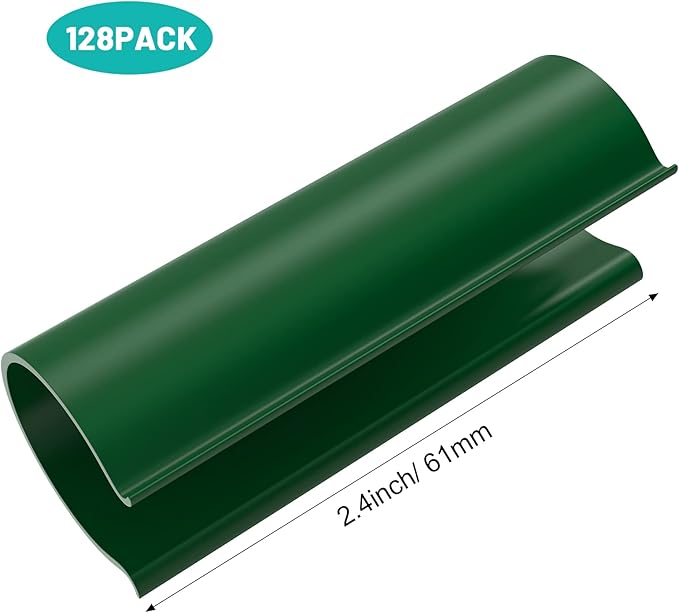 Jetec 128 Pieces Clamp for PVC Pipe Greenhouses, Row Covers, Shelters, Bird Protection, 2.4 Inches Long (Green,For 1/2 Inch PVC Pipe)