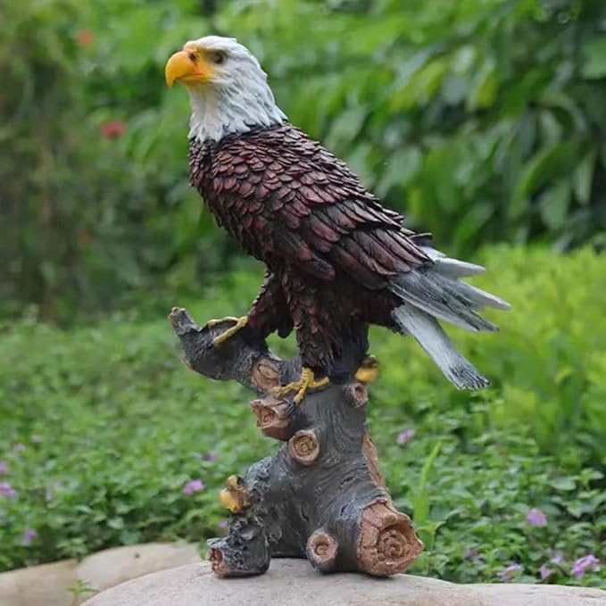 Garden Sculpture & Statue Flight of Freedom American Bald Eagle Hanging Bird Decor - Hand-Painted Majestic America Indoor/Outdoor USA Decor for Patio, Office