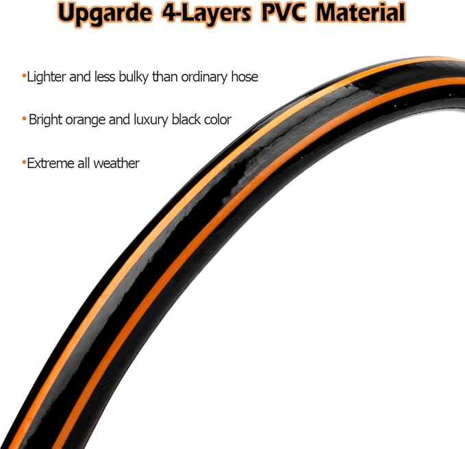 Solution4Patio Leader Short Garden Hose 5/8 in. x 10 ft. -Kink Free, No Leaking, Male/Female Fittings -Heavy Duty Durable Flexible Lightweight Water Pipe -Brass Aluminum Ends for Household & Yard Use