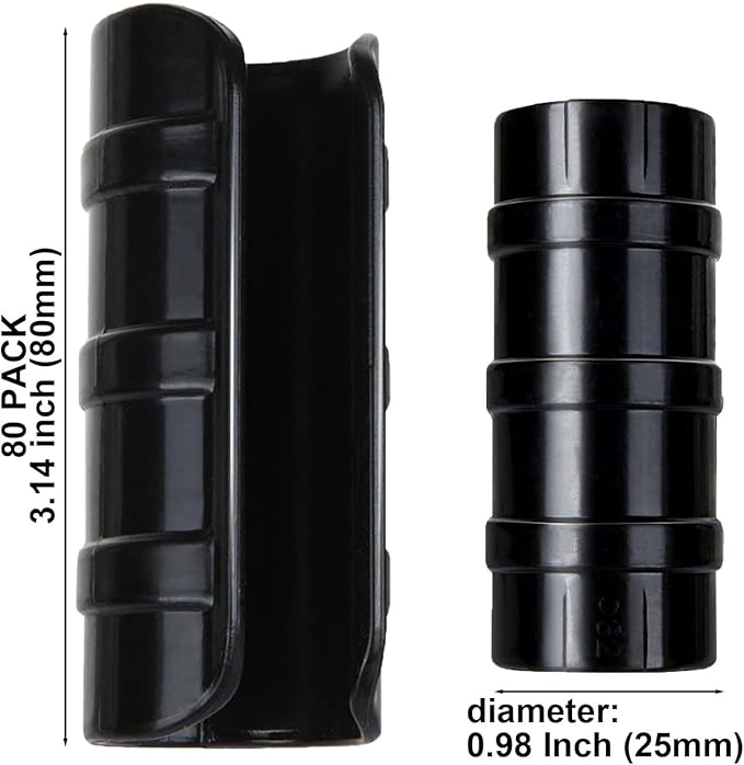80PCS 1 inch Greenhouse Clips Black Greenhouse Clamps Black Plastic Clamps Garden Buildings Tube Clips for PVC Pipe Greenhouse Films, Sunshade Nets, Shelters, Farming, Gardening