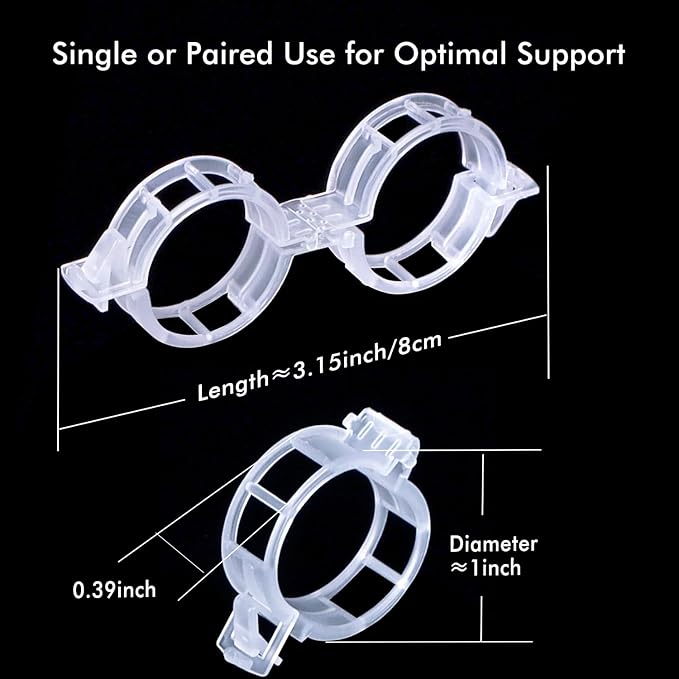 Bulk Tomato Clips, Plant Support Clip for String Trellis Climbing Plants Garden Vegetables- 200PCS/White