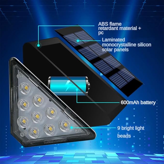 Solar Step Lights, Stair Fence Halloween Lights IP67 Outdoor Waterproof LED Deck Light for Garden Yard Patio, Porch, Front Door, Outside, Pathway, RGB 6 Pack