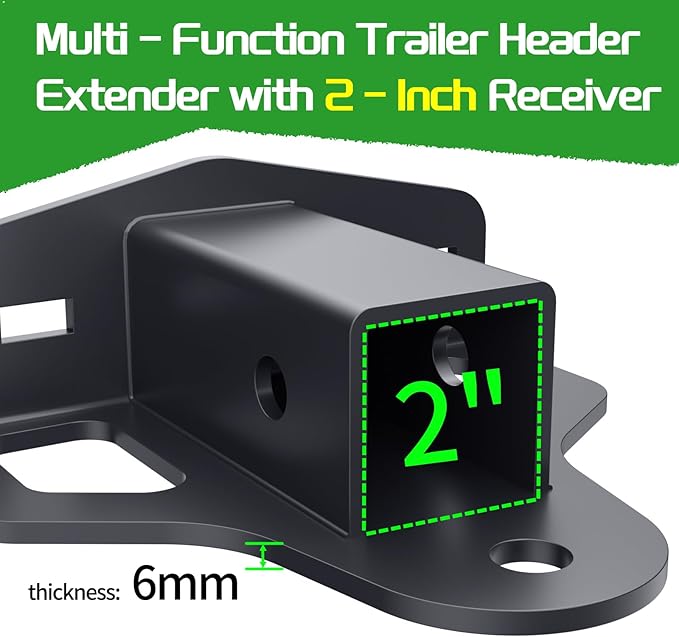 Zero Turn Lawn Mower Hitch with 2" Receiver，6mm Thicker Heavy Duty Steel Trailer Receivers Hitch, Compatible with Many Models Lawn Mower, Tractor, Trailer, Golf Cart Etc.