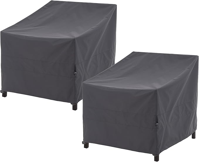 Grey Patio Chair Covers, Heavy Duty Waterproof Outdoor Adirondack Covers, Tolix Chairs, 34" W x 36" D x 36" H, 2 Pack