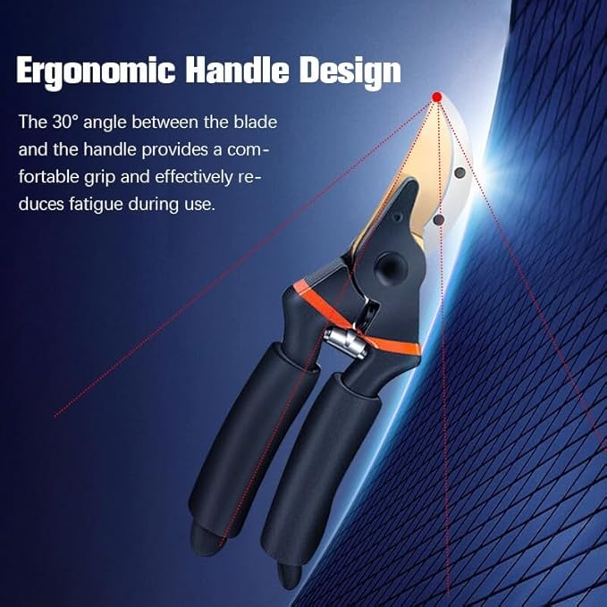 Astorn Premium Bypass Pruning Shears for Gardening - Heavy Duty, Ultra Sharp Garden Shears w/Ergonomic Soft Grip Handle - Made with High-Grade Carbon Steel - Ideal for Cutting, Gardening & Trimming