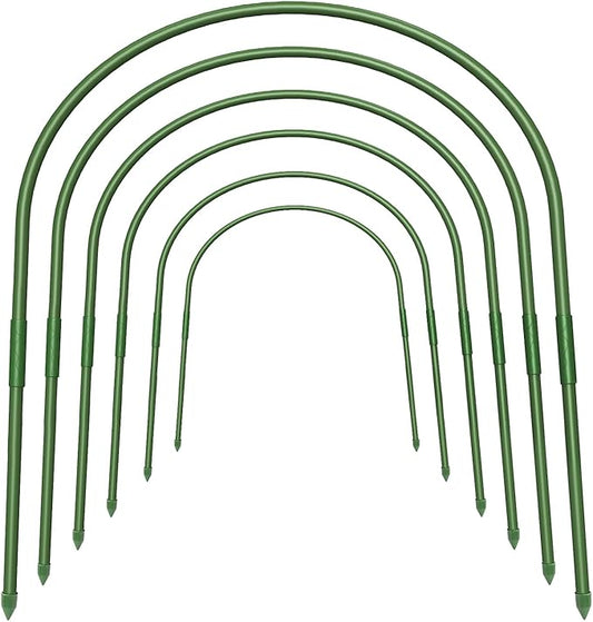 FOTMISHU 6Pcs Garden Hoops, 19.7"x23.6" Greenhouse Hoops Rust-Free Grow Tunnel, Garden Stake with Plastic Coated Plant Supports for Raised Beds Row Cover Garden Fabric