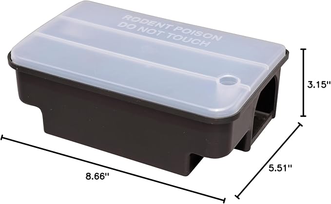 Köder-Discount Mouse & Rat Trap (Bait Not Included) – 4 Lockable Rat Bait Stations with Clear Lid & Dual Entry – Weather-Resistant, Tamper-Proof Rodent Trap to Prevent Bait Removal (8.7 x 5.5 x 3.1)
