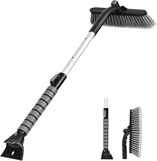 35.4" Ice Scrapers for Car Windshield, Extendable Snow Brush for Car with Foam Grip, Snow Scraper for SUV Truck - Gray