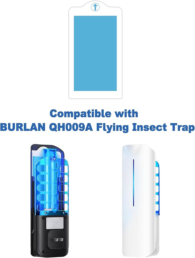 24 Pcs Flying Insect Trap Refill Compatible with BURLAN QH009A Fruit Fly Trap, Replacement Sticky Glue Cards for UVA Fly Insect Trap for Indoors Plug-in (No Device)