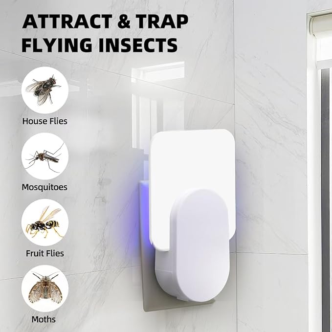 40 Pcs Sticky Refill Glue Cards, Replacement Glue Boards, Compatible with Safer Home SH502, Dynatrap DT3005W-DS3, DT23005-06, Targets Moth, Fly, Mosquito, Gnat and More, Extremely Sticky, Value Pack