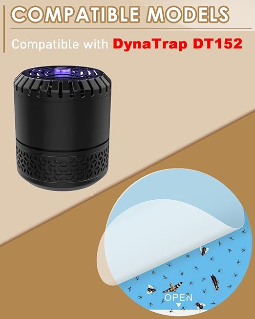 40 Pack 3.4” Replacement Refills for DynaTrap DT152, Indoor Glue Boards Refill Sticky Cards Compatible with DynaTrap DT152, for Katchy Duo and Other Models