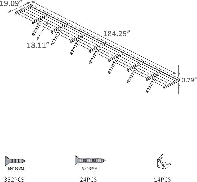 Shelf Suitable for 8x16FT Wood Greenhouse, 184" Wooden Storage Shelf Kit Fit Multiple Greenhouse, Horticulture Workstation, Work Bench System Shelving, Light Mocha Brown, 2 Pack