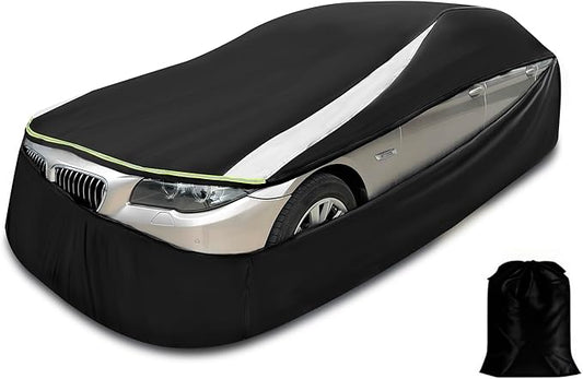 Full Enclosed Car Cover for Automobiles Universal Fit Camaro,Dodge Challenger/Charger,Accord,Camry,Altima,5 Series,Chrysler 300,Sonata,Malibu,Lexus ES,Passat,CT5,Audi A6/A7,K5/Stinger,Jaguar XJ